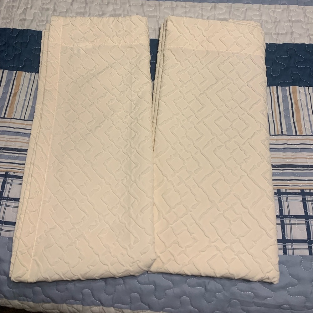 Curtain Panels (2)  Ivory 84” x 37”.